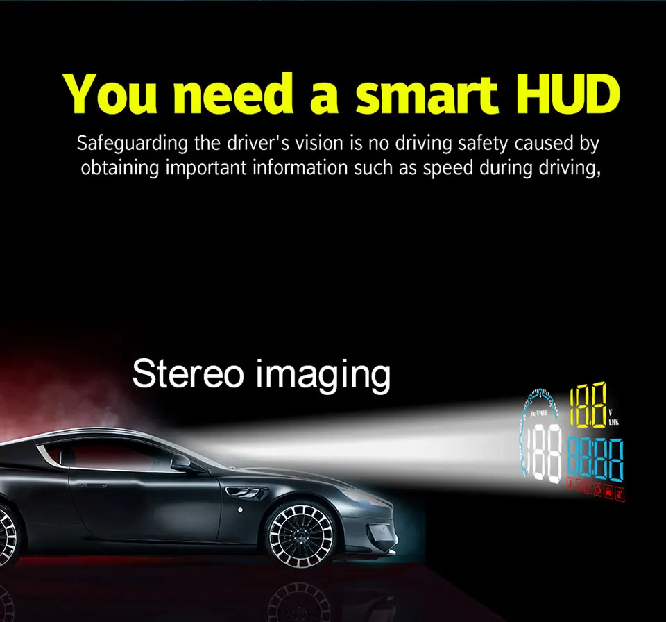 VJOYCAR C600 БД на борту HUD автомобилей Head Up Дисплей автомобилей компьютерной цифровой Скорость проектор для вождения Скорость расход топлива проэкция скорости