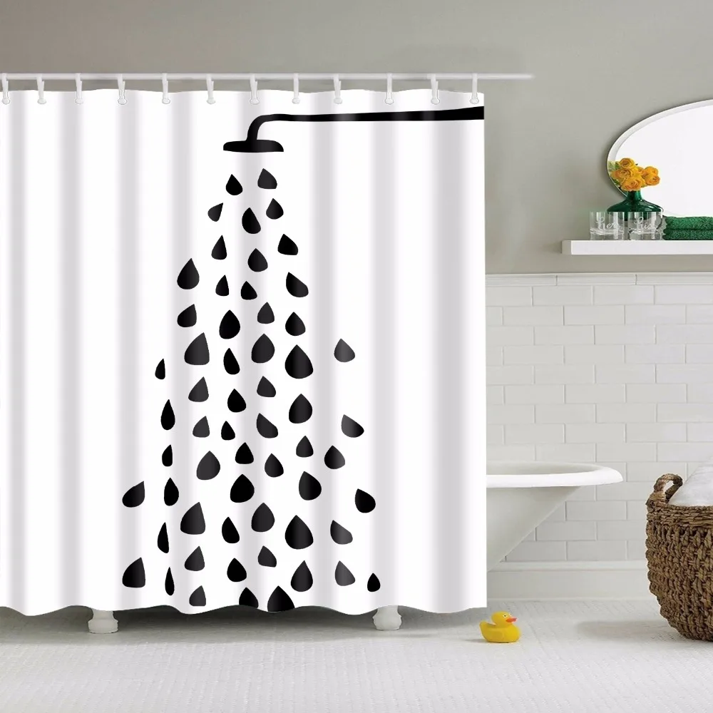 Креативная серия с рисунком, новая занавеска для душа, цветная Экологичная полиэфирная Высококачественная моющаяся занавеска для ванной, 1 шт