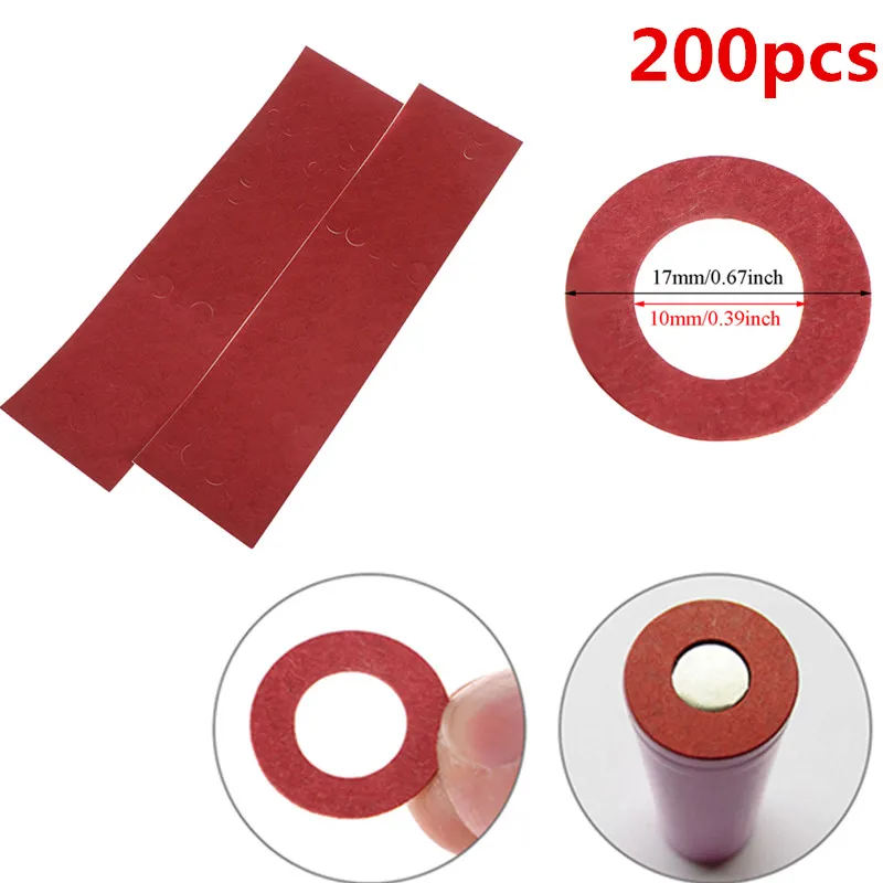 

200pcs/Lot Li-ion Battery Anode Insulation Gasket Insulator Ring For 18650 Anode Hollow Point Insulator Gasket Parts