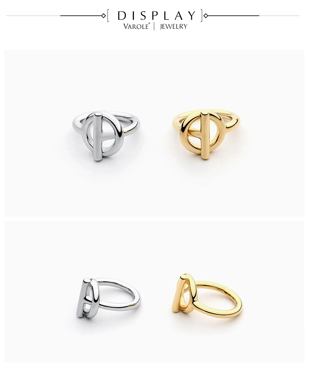 VAROLE Новое поступление простой стиль золотого цвета кольца для женщин серебряные свадебные кольца ювелирные изделия Прямая поставка