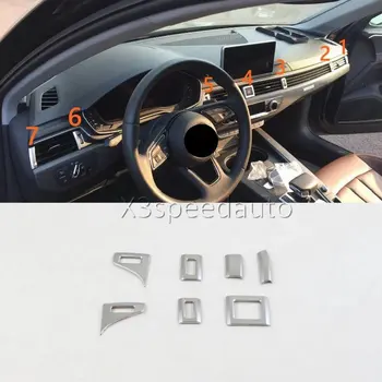 

For Audi A4 B9 2016-17 Middle Dashboard Air Vent Cover Trim 7pcs Matt Car-styling