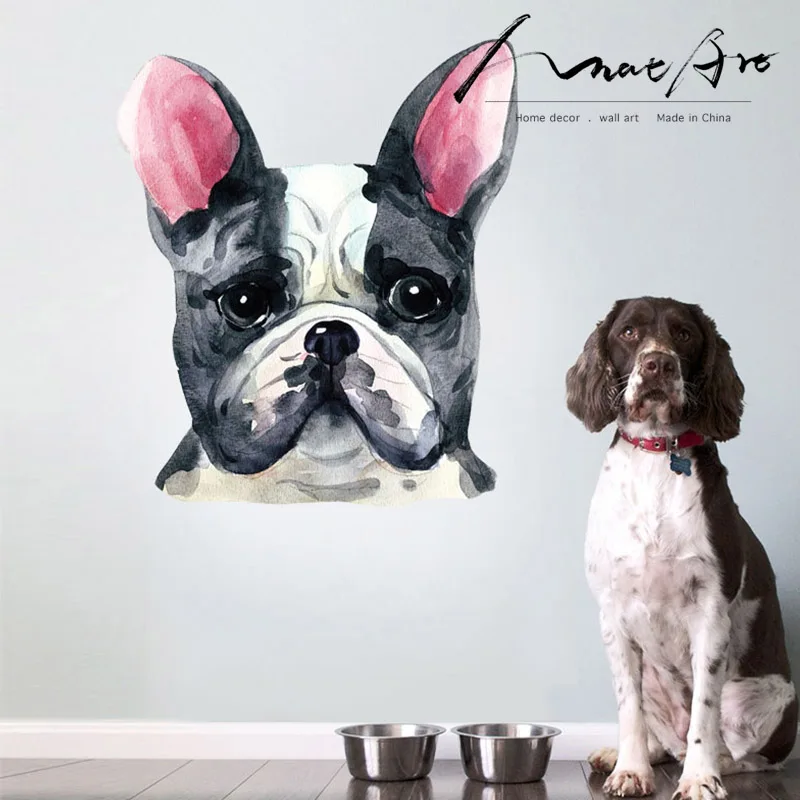 Французский бульдог собака настенные наклейки живопись постер Современное