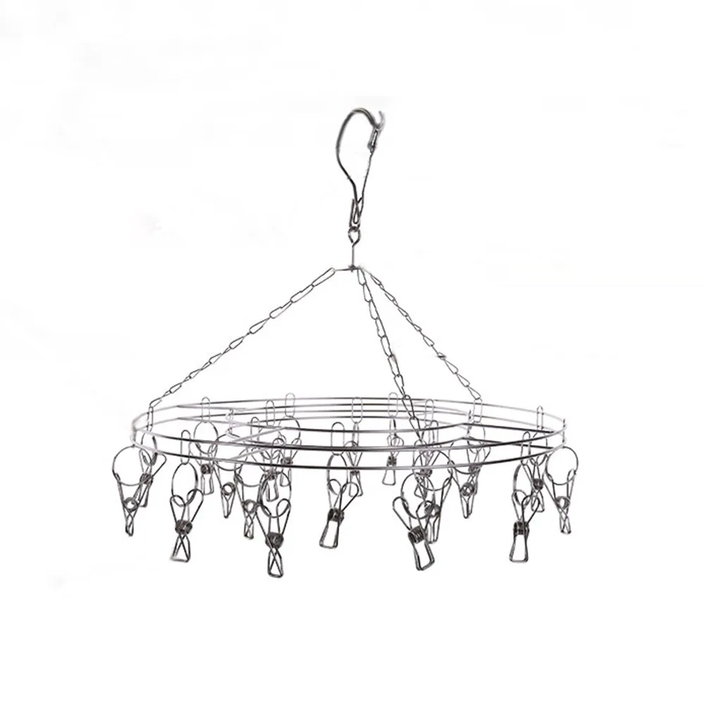 Ветрозащитный нержавеющая сталь поворотный вешалка для одежды органайзер с 20