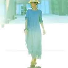 Новое поступление, женские длинные платья, льняные платья, женские платья с коротким рукавом, цельнокроеные платья, льняное платье нестандартного дизайна 16351