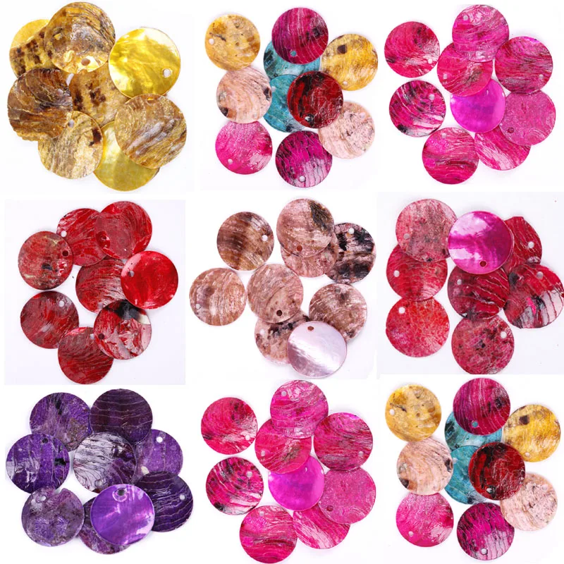 

50pcs 18mm Flat Round Natural Shell Beads Mussel Shell Coin Charm for Jewelry Making Diy Decoration Bracelet Necklace Wholesale