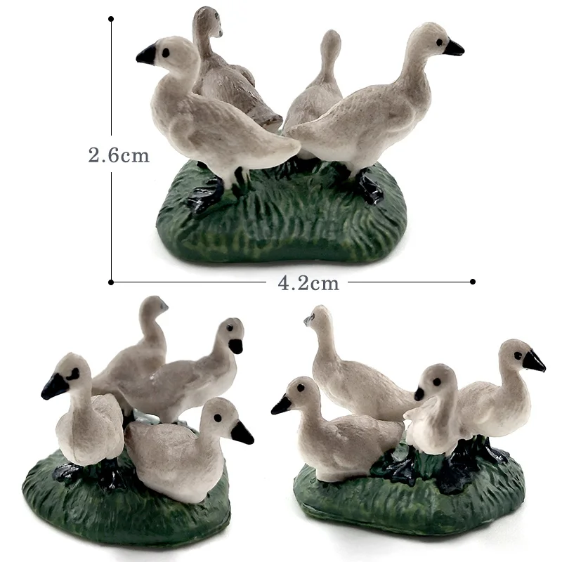 Farm Simulation Chicken Duck Goose Animal Model Bonsai Figurine Home Decor Miniature Fairy Garden Decoration Accessories Modern