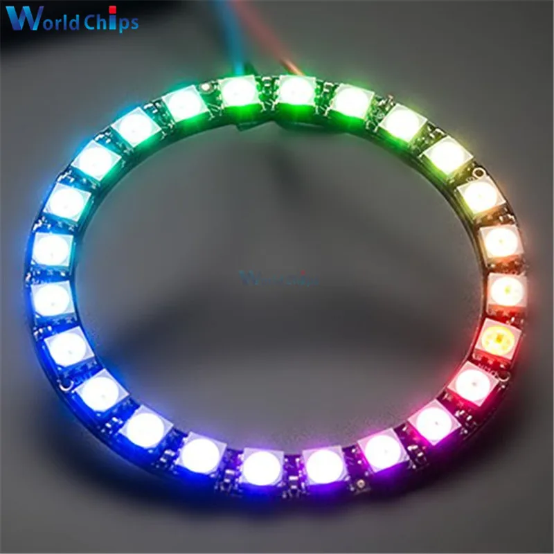

WS2812B Module 24 Bits WS2812B 5050 RGB LED Rings Lamp Light RGB LED With Integrated Drivers Module RGB 24 For Arduino
