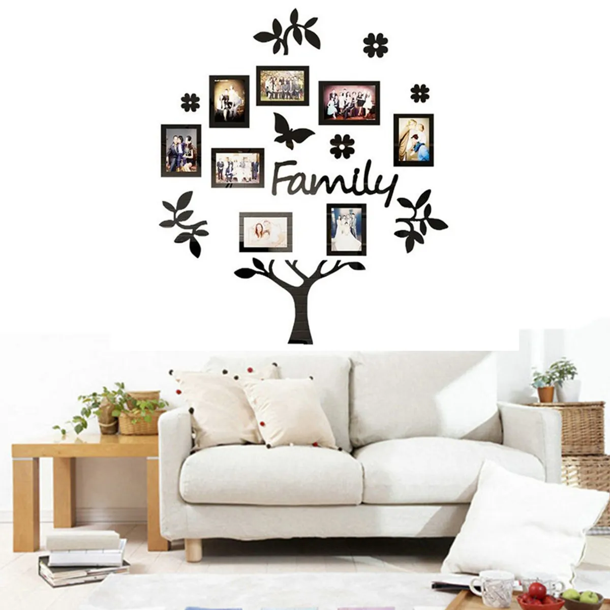 

3D Acrylic Removable Wall Sticker Photo Frames Home Decor Family Tree Photo Frame Bedroom Art Picture Frame Wall Decals Poster