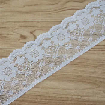 

White Polyester Lace 65mm Trim Fabric Sewing Accessories Cloth Wedding Dress Decoration Ribbon Craft Supplies 300yards L9614