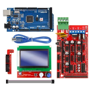 

Excellent Mega 2560 R3 Mega2560 REV3 +RAMPS 1.4 Controller +RAMPS1.4 LCD 12864 LCD for 3D Printer kit