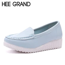 HEE GRAND/Женские повседневные лоферы с мягкой подошвой, женская обувь на платформе без шнуровки, однотонная обувь на плоской подошве, Весенний стиль XWD6724