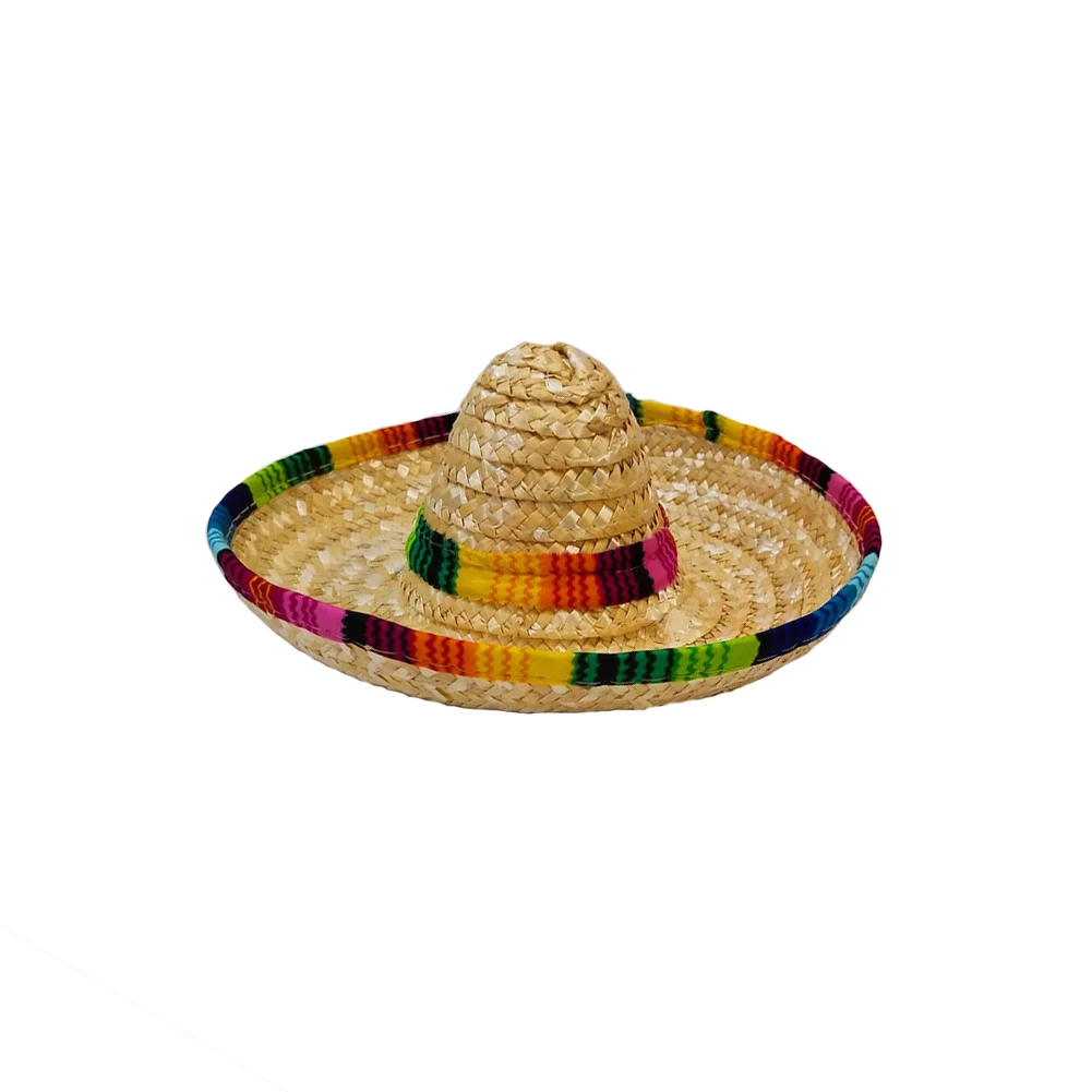 Decoration Gift Dog Cap Toy Mexican Style Straw Hats Home Party Accessory Mini Eco-friendly Desktop Birthday Colorful Edges |
