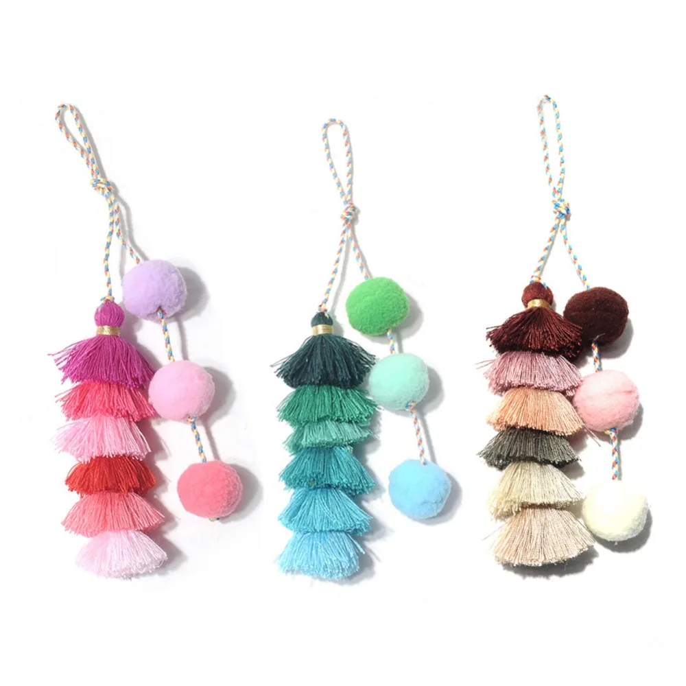 Artilady слойный брелок для ключей с кисточкой для женщин Pom Bag Charm Key holder для девочек ювелирные изделия