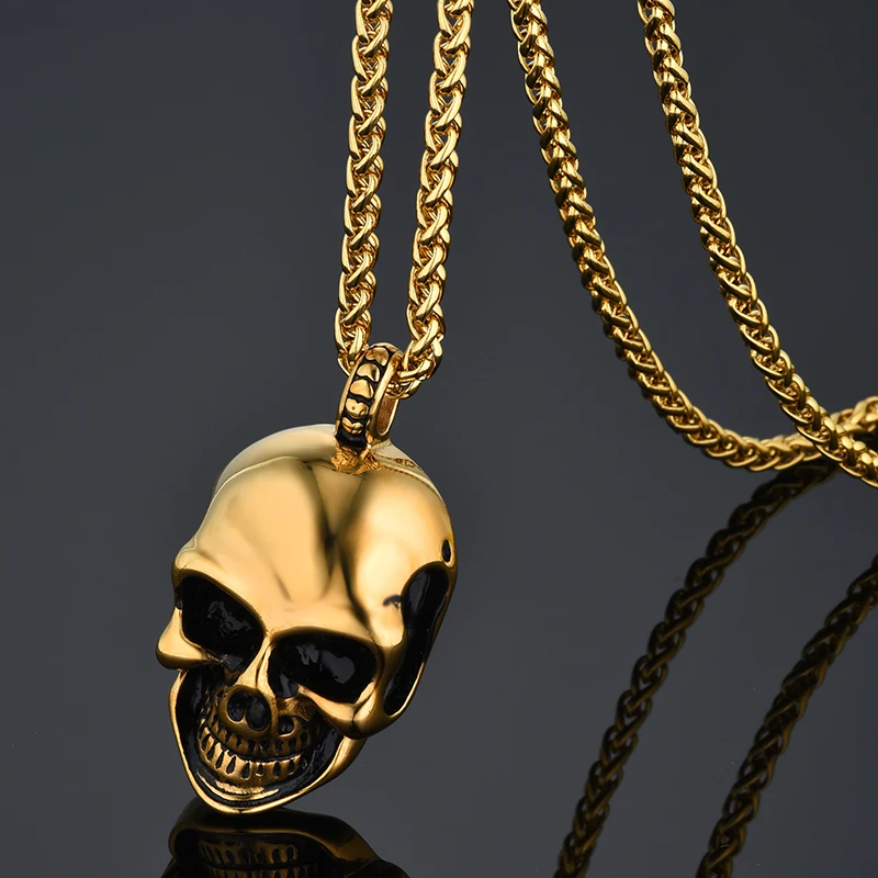 Skeleton & Skull Necklaces Pendants Mens Gothic Punk Male
