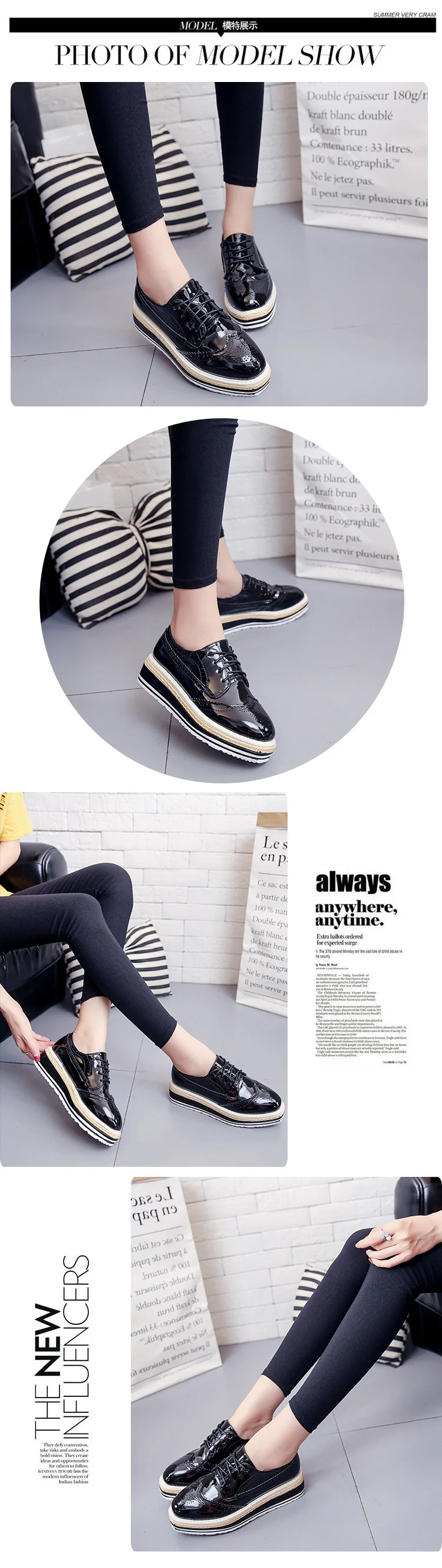 LCIZRONG/весенние повседневные женские туфли из лакированной кожи на плоской платформе, на шнуровке, с квадратным носком; цвет черный, золотой, серебряный; обувь на толстой подошве из соломы
