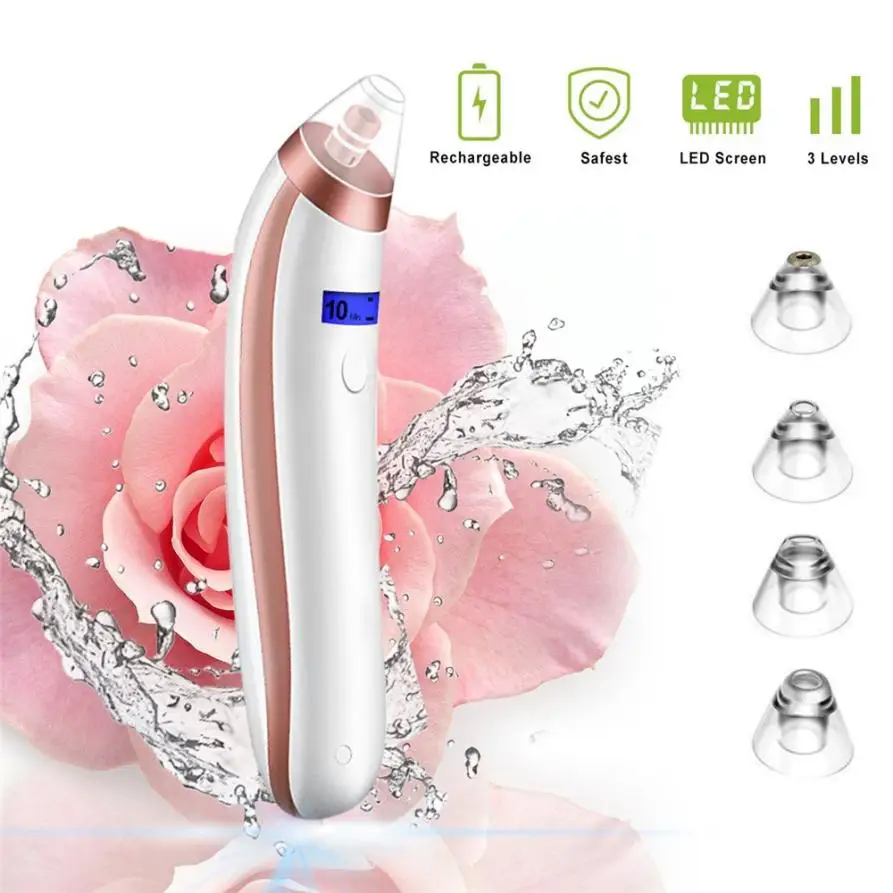 

2019 Rechargeable pore cleaner blackhead remover Electric USB Suction Anti Acne Pimple Nose Face Skin Pore Tool Freeship 30p1023