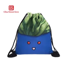 Новые модные женские сумки Catoon Забавный узор рюкзак на шнурке 3D печать путешествия softback Сумка со шнурком сумки