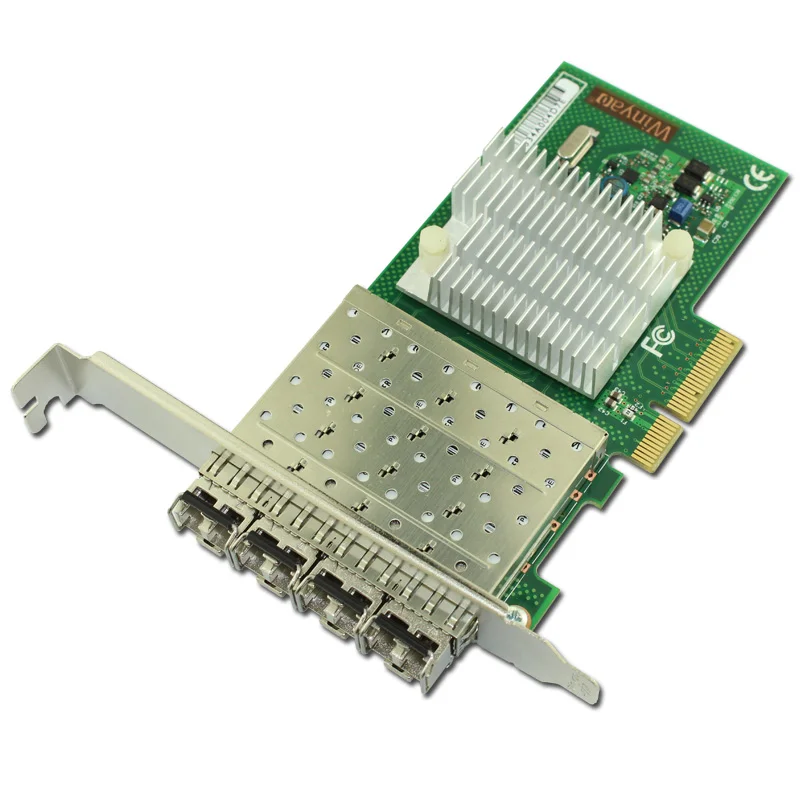 4 Port Gigabit Fiber Card Multi Mode 850nm LC Optical Transceiver Module PCIe X4 sfp optical module new new sfp ge l single mode gigabit fiber module ddm