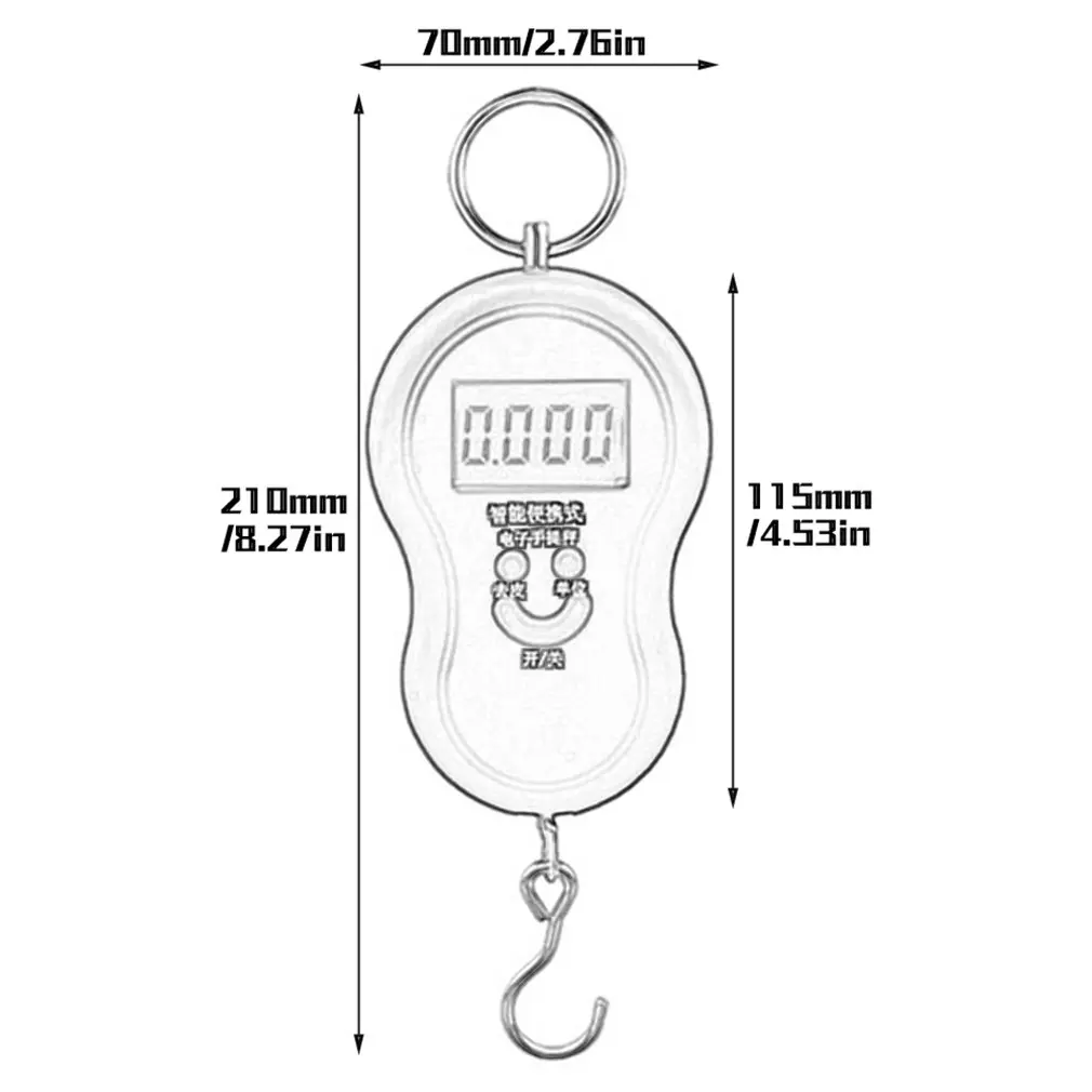 50 кг портативные электронные весы с подсветкой крюк подъемного крана багажа для быстрого взвешивания подвесные весы Кантер(рыбацкие весы