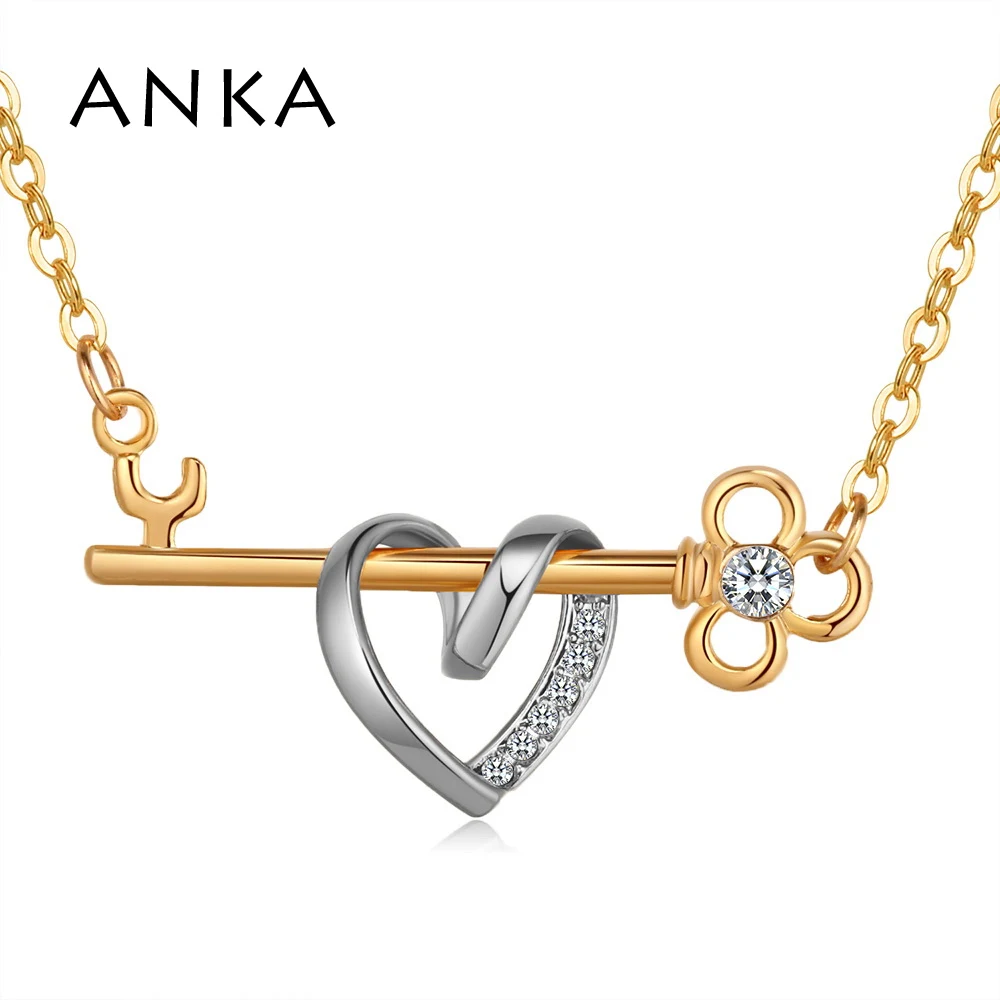 

ANKA Design Kingdom Hearts Pendant Luck Necklace Personalized With Key Women Necklace Fashion Jewelry Mother Gift #133289
