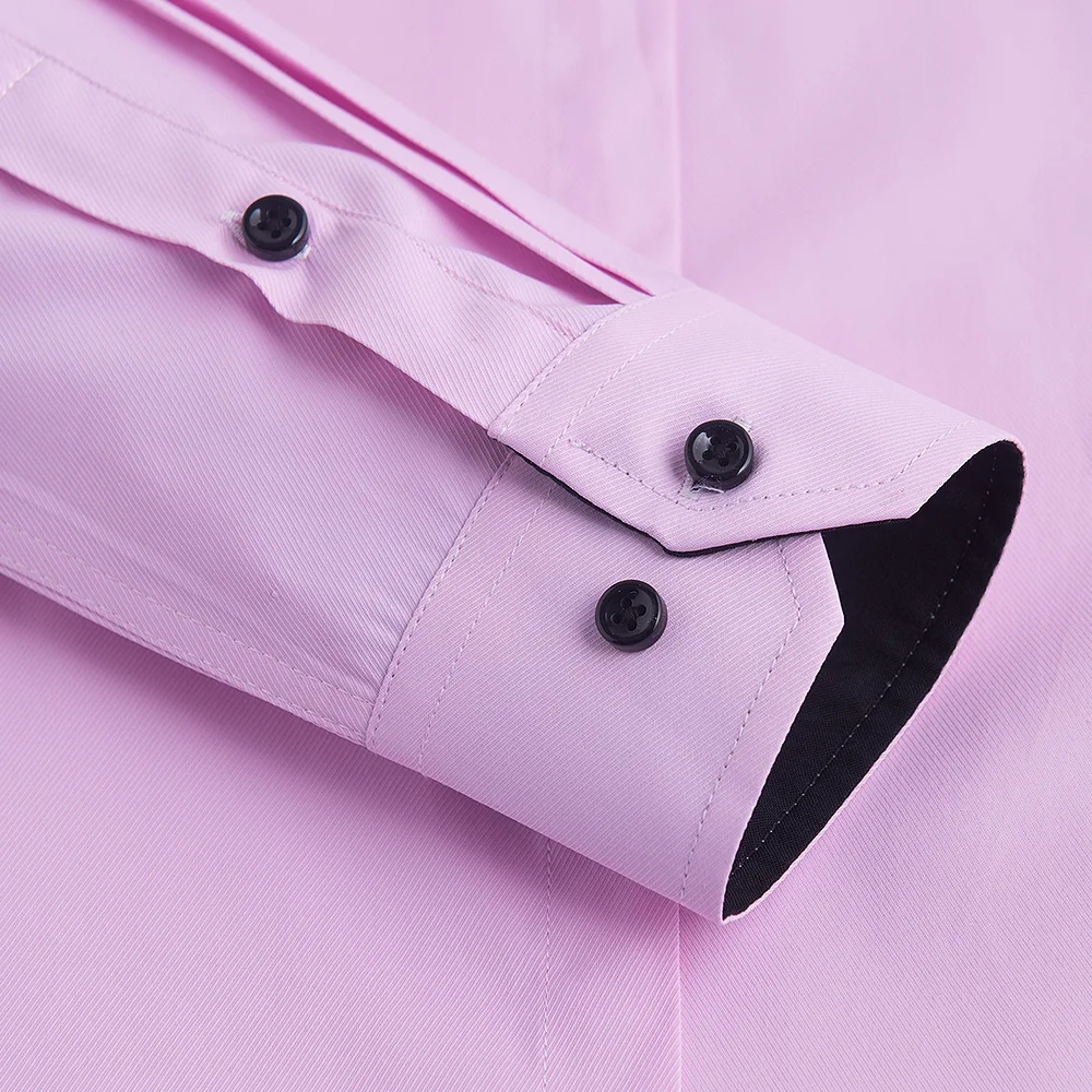 Men Casual Dress Shirts Long Sleeved Slim Fit White Work