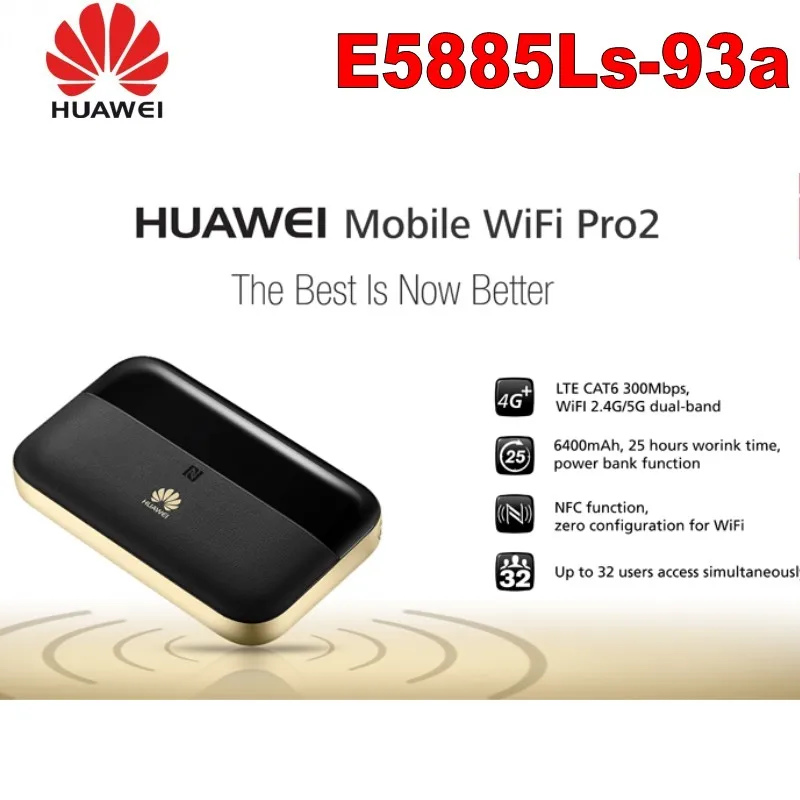 Разблокировка HUAWEI E5885Ls-93a cat6 мобильный WI-FI PRO2 с 6400 mah Мощность банк Батарея и один RJ45 LAN Ethernet Порты и разъёмы E5885 маршрутизатор
