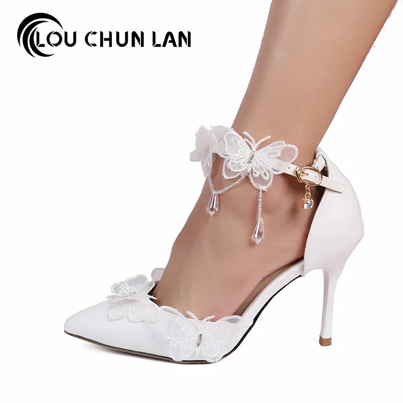 high heels with butterflies