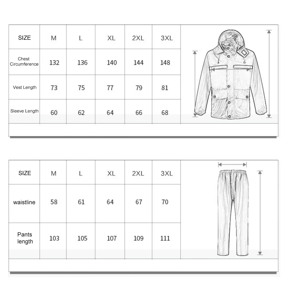 Высокая видимость светоотражающий дождевик костюм 2 шт. водонепроницаемый защитный плащ легкий дождевик куртка и брюки для мужчин и женщин