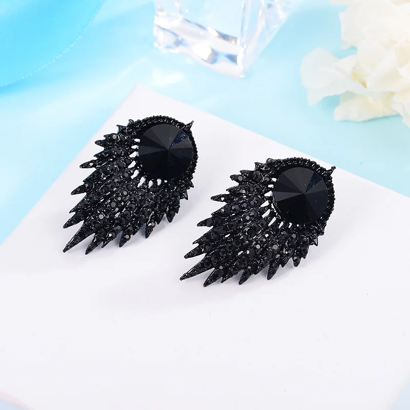 MAIKALE уникальный дизайн черное позолоченное кольцо серебряные серьги-гвоздики цветные геометрические преувеличенные серьги для женщин роскошный подарок