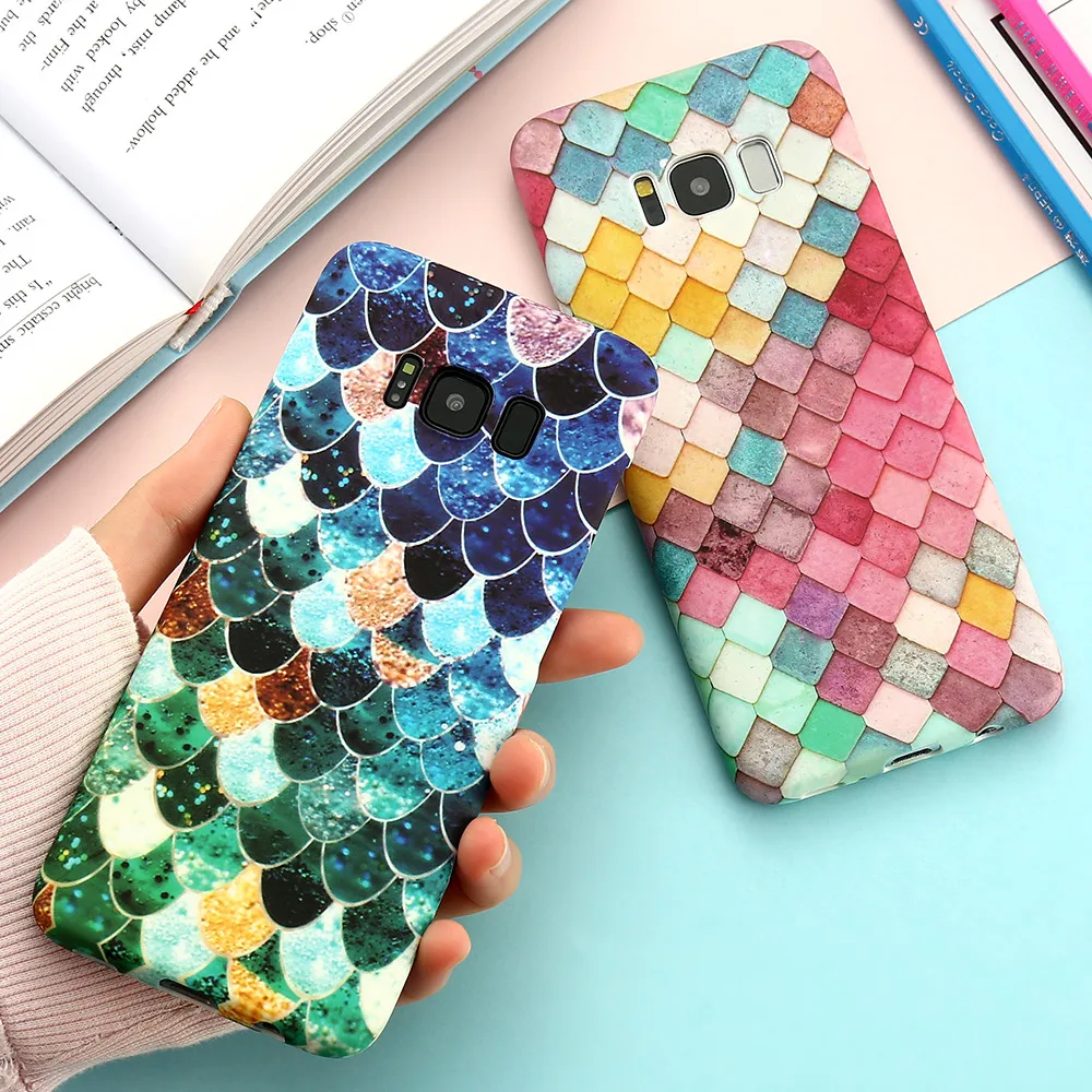 

FLOVEME Phone Case For Samsung S8 S8 Plus S7 Edge S9 S10 Mermaid Scales Case For Samsung A5 2017 Cover Samsung A50 A70 A90 M10