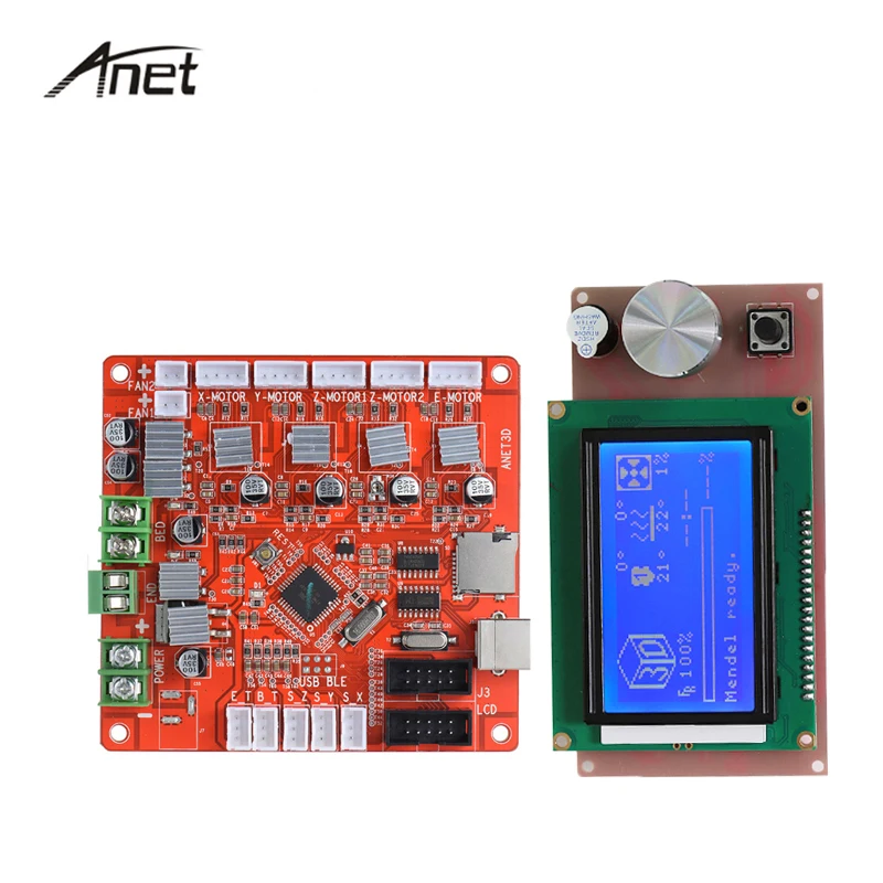 

Anet Control Board Mother Board Mainboard 12864 LCD Smart Display Screen Controller Module with Cable For Anet A6 Printer