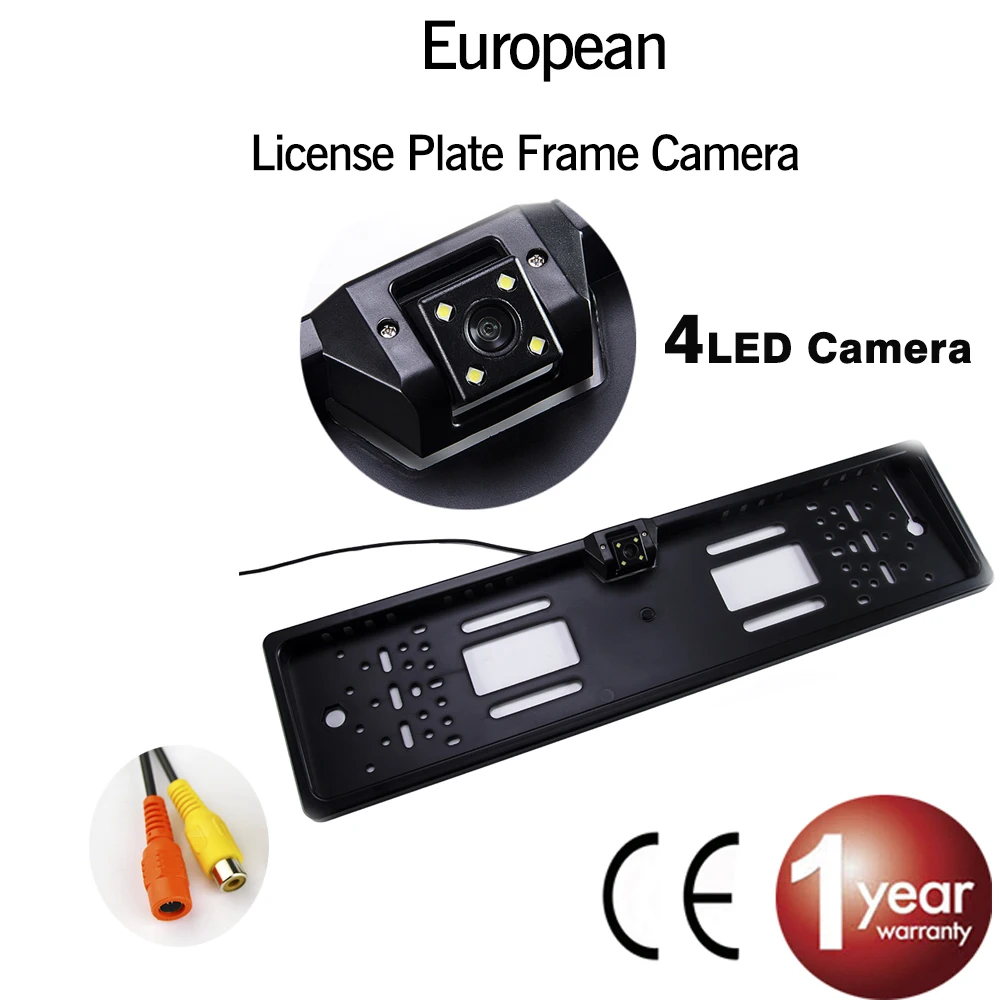 

Viecar Car Rear View Camera in EU European License Plate Frame Night Vision Waterproof Car Reverse Backup Parking