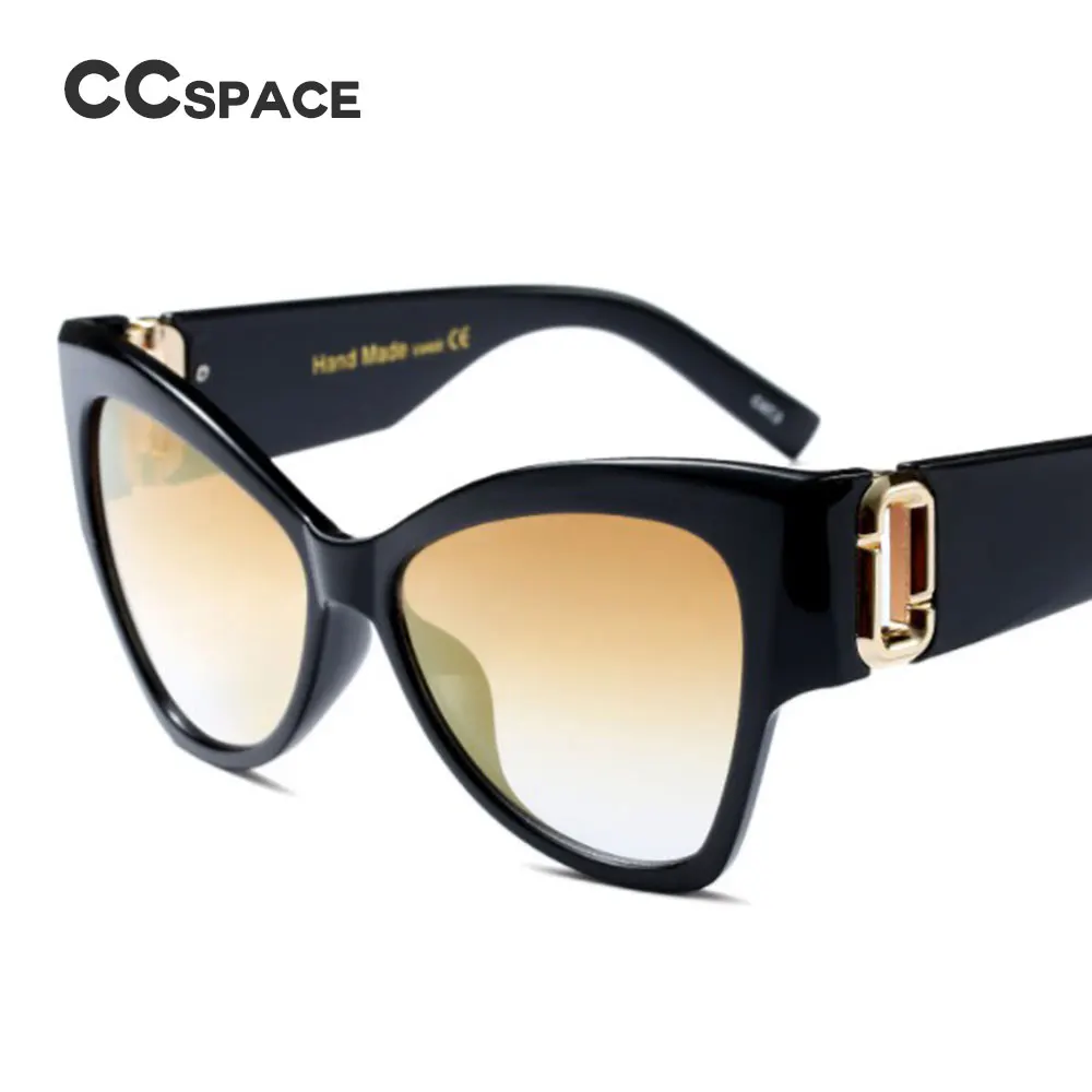 

CCSPACE 7 Colors G Cat Eye Sunglasses Gradient Men Women Big Frame Brand Glasses Designer Fashion Male Female Shades 45400