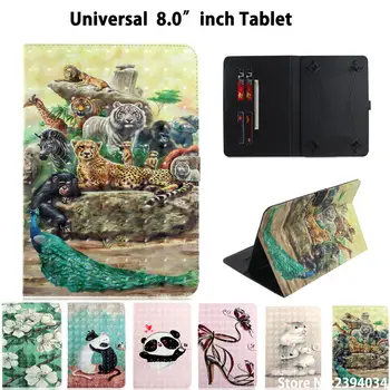 

8.0 inch Universal Case Funda for 7.9" 8.0 8.4 Inch Tablet Cover for iPad mini 1 2 3 4 With Cat Butterfly Printing Shell Pouch