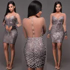 13% off! Hot fashion design 2017 Sequin mesh patchwork dress sexy party dress ladies silver bodycon dresses Save 2.02 on Hot fashion design 2017 Sequin mesh patchwork dress sexy party dress ladies silver bodycon dresses