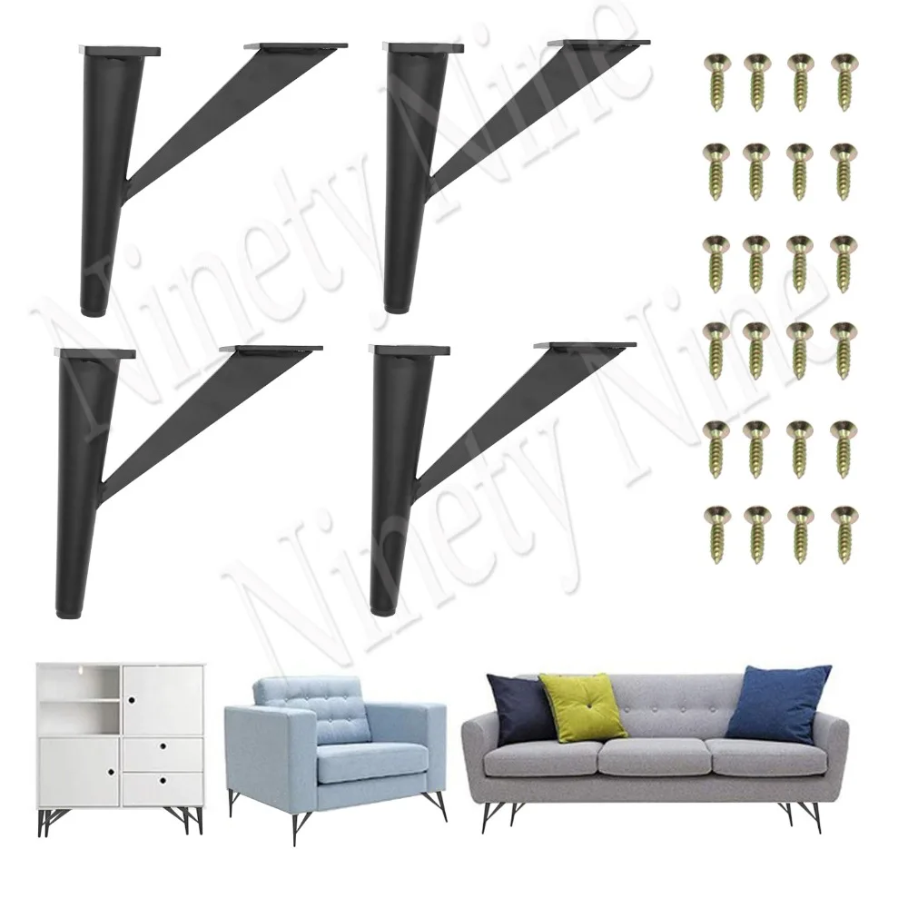 

4Pcs 6inch Furniture Legs Metal Sofa Legs Tree-Shaped Table Legs Replacement Legs for Cabinet Vanity Couch Chair Dresser