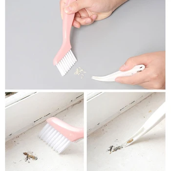 

2 in 1 multi-function window keyboard slot brush with dustpan screen drawer wardrobe corner gap dust removal cleaning tools