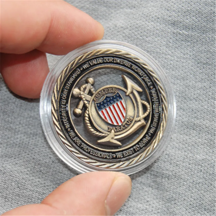 U.S. Coast Guard  Core Values - USCG Brass Challenge Coin (7)