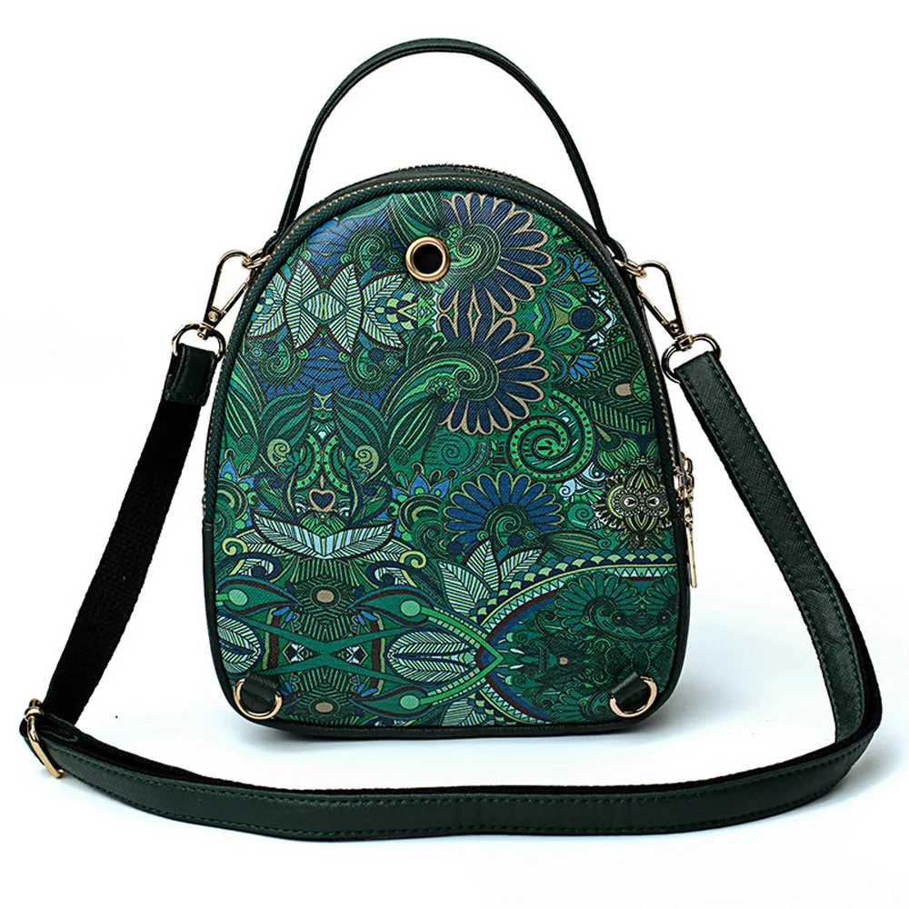Три сетки школьный ранец на молнии рюкзак женщины девушки в лесу шаблон печати рюкзак дамы большой емкости мини рюкзаки 9,5#23