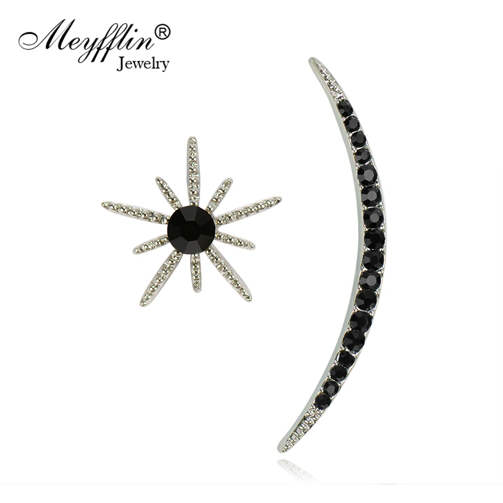 

Meyfflin Stud Earrings for Women 2017 Fashion Moon Sunflower Earrings Female Gold Silver Color bijoux Jewelry Brincos