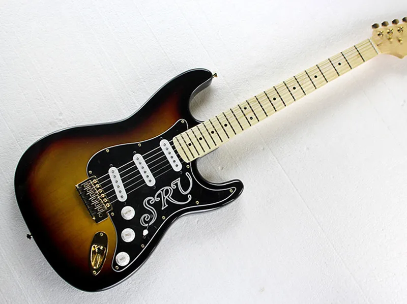 

Tobacco Sunburst Electric Guitar with SRV Pickguard,Maple Fingerboard,SSS Pickups,Gold Hardwares,offering customized services.