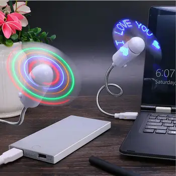 

Adjustable Mini LED Light USB Fan DIY Programming Any Characters Messages Word mini fan Creative Air Cooler