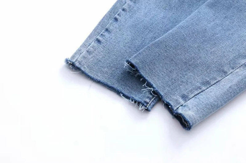 GOPLUS Ripped женские джинсы деним синий черный тощий Высокая талия эластичный карандаш брюки на Молнии отверстия лодыжки длина брюки C7841