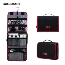 BAGSMART New Travel Pouch Waterproof Portable Toiletry Kit Bag Women Cosmetic Organizer Pouch Hanging Cute Wash Bags Makeup Bag