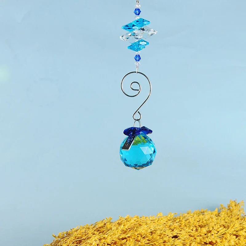 H& D 30 мм синий граненый шар с крюком детали люстры K9 кристалл призмы светильник инструмент для декора свадебные аксессуары вечерние