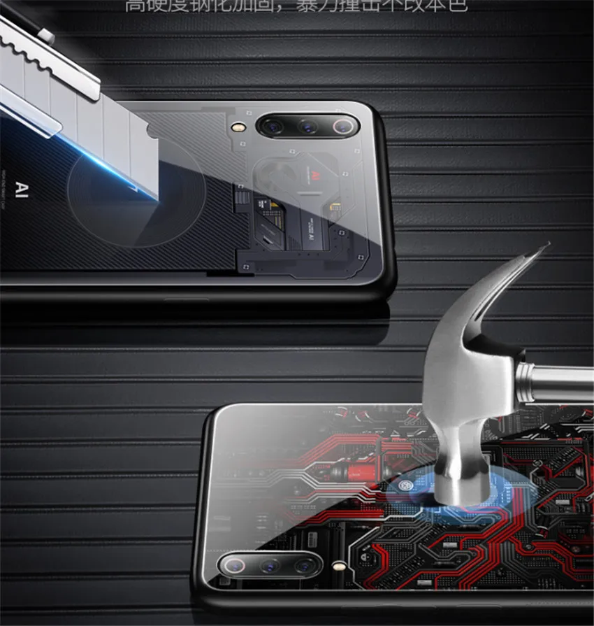 Aixuan Glass Case For Xiaomi mi 9Mi9 ExplorerXiaomi mi 9 SE Case painted Tempered Glass Silicon Protective full Cover Cases (4)
