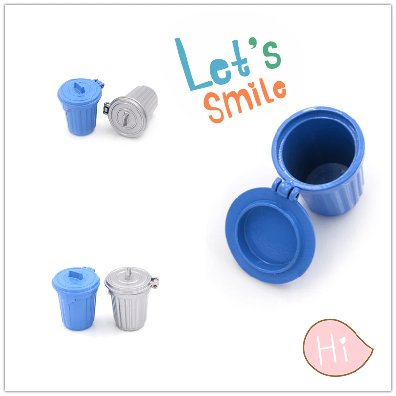 

New 1 * 1:12 Miniature Trash Can Dollhouse Miniature Accessories Dustbin / Trash Can Simulation Kitchen Furniture Toys