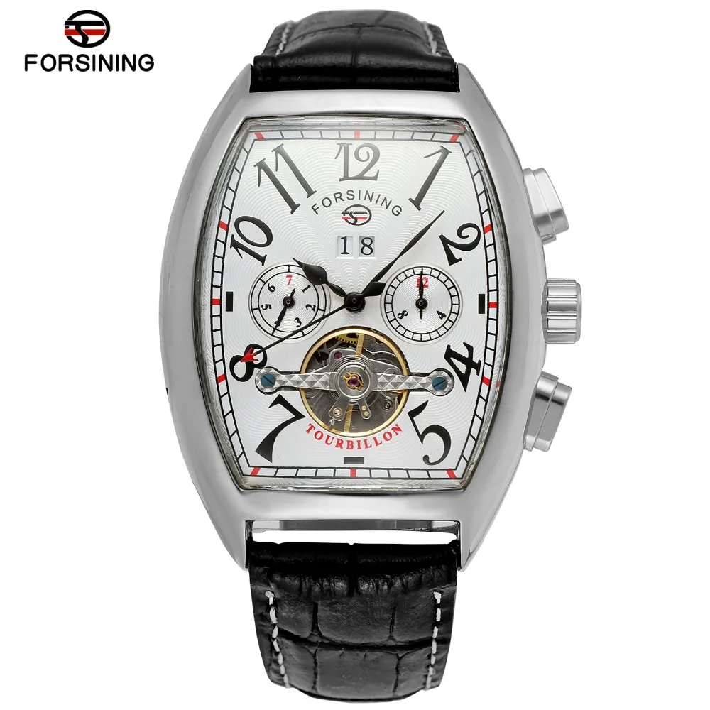 Forsining Men's Automatic Self-winding Tourbillon Calendar Brand Learher Strap Collectiton Watch Luxury | Наручные часы