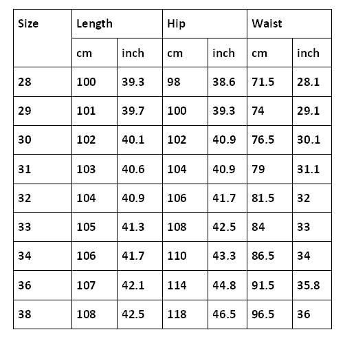 SIZE 28-38