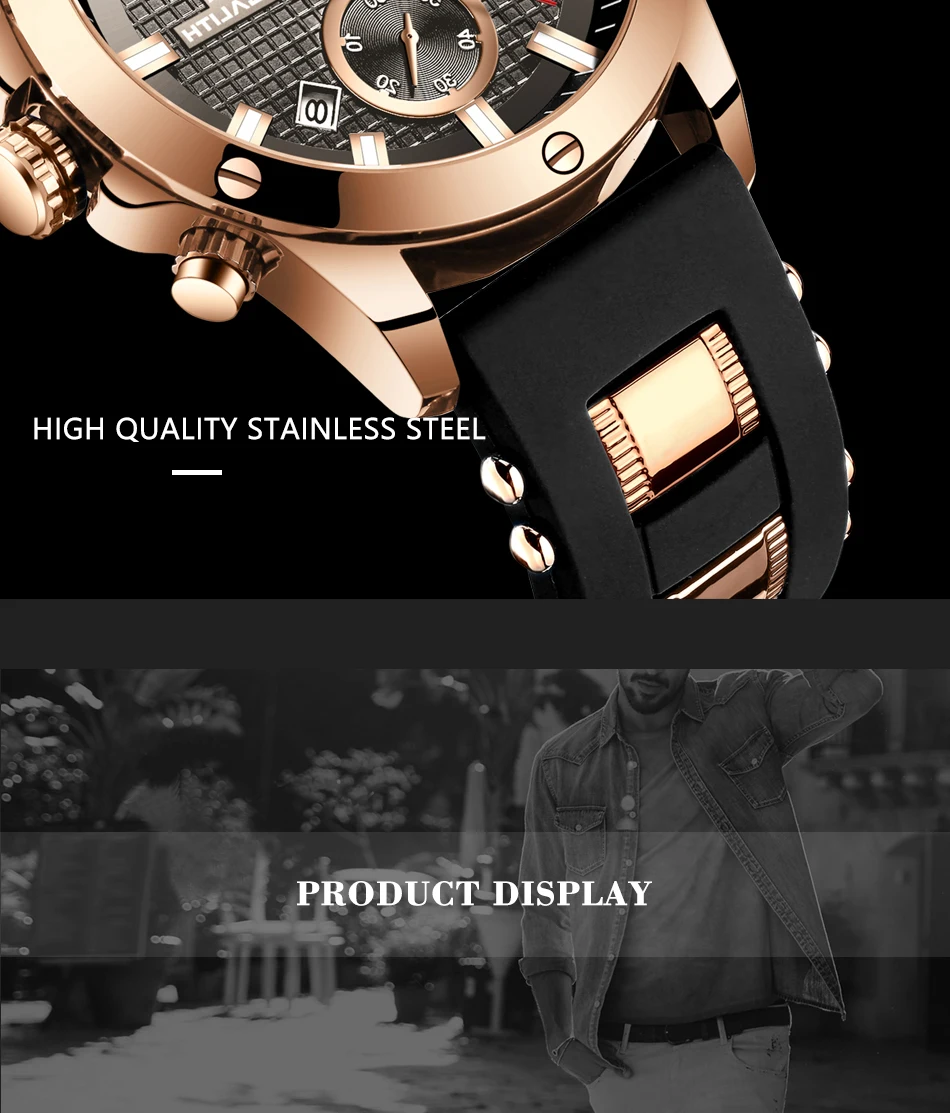 MEGALITH Топ бренд класса люкс часы водонепроницаемый светящийся силиконовый ремешок кварцевые часы хронограф наручные часы Relogio Masculino
